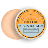 Simple Sophistication Tallow Sun Balm tinted packaging: reef-safe sunscreen design