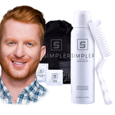 SIMPLER HAIR COLOR Ginger Men Kit Box demonstrates complete gray coverage for hair and beard