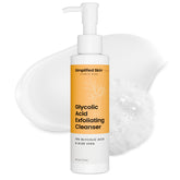 Simplified Skin glycolic face wash bottle highlights gentle exfoliation for a smoother complexion.