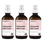 Simplified Skin Rose Water Spray bottle ready for refreshing facial hydration.