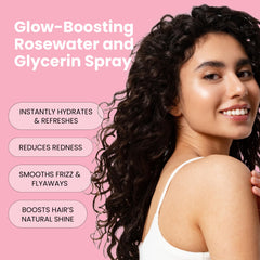 Simplified Skin rosewater spray ingredients close-up shows glycerin and hyaluronic acid hydration.