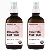 Simplified Skin Rosewater Spray bottle closeup for hydrating facial mist.