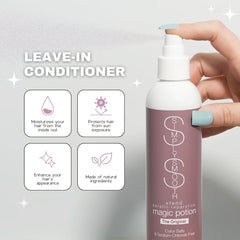 SIMPLY SMOOTH Magic Potion leave-in mist ready for quick detangling and styling.