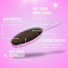 Simply Hair dual-bristle design shown enabling smooth detangling through knots