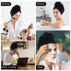SINLAND hair towel turban showcases quick-absorbing wrap for easy styling.