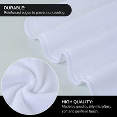 SINLAND white 12x12 cloth being used with water for makeup removal