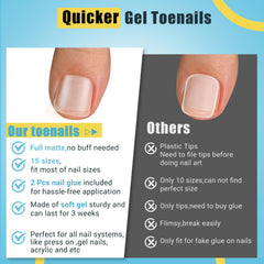 SINOKAME 300 pcs 15 sizes toenail tips showcases variety for perfect fit.