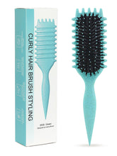 Sintario Green Curl Defining Brush close-up showing flexible bristles for smooth detangling.