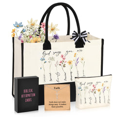 SiplyHaven Christian women's tote bag with God says you are message for daily use.