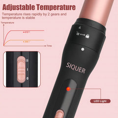 SIQUER PTC ceramic heating technology close-up for gentle styling and frizz control