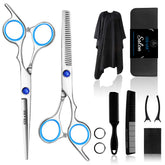 Sirabe sapphire professional hair-cutting scissors kit close-up highlighting precision blades for clean, confident trims