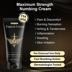 Siripine Numbing Cream with Emu Oil highlights soothing ingredients for skincare routines.