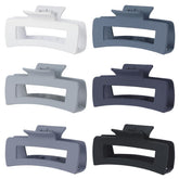 Sisiaipu 4-inch big hair claw grey pack; secure thick hair with six-piece set.