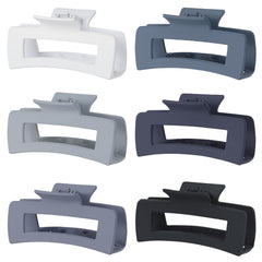 Sisiaipu 4-inch big hair claw grey pack; secure thick hair with six-piece set.
