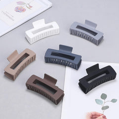 Sisiaipu square hair clip for thick hair in brown grey.