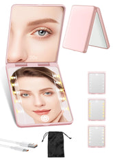SisKokoro compact mirror with 1x and 30x lenses for precise makeup checks