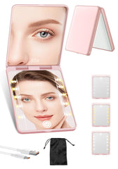 SisKokoro compact mirror with 1x and 30x lenses for precise makeup checks