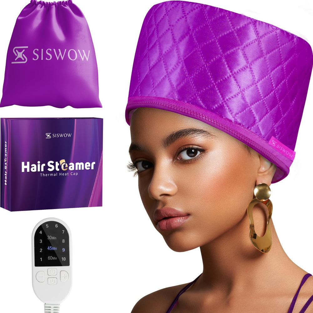 SISWOW Hair Steamer Cap close-up showing heat-activated conditioning for deeper product penetration