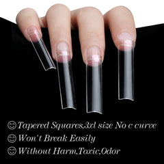 SITELENABY 3XL nails show flattened half-cover design, versatile for shaping and coloring.