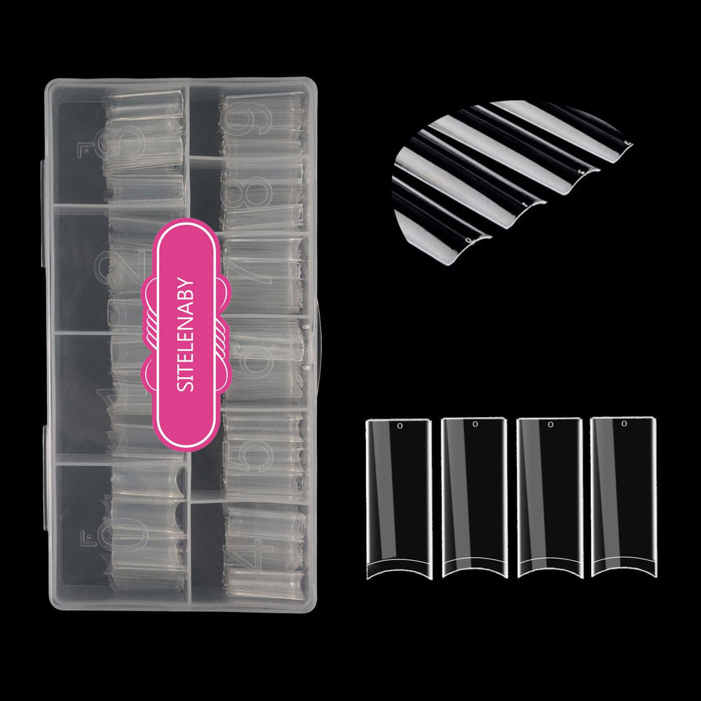 SITELENABY No C Curve XL nail tips square assembly for salon-ready nails