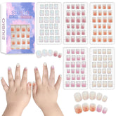 SIUSIO 120-piece press-on nails for kids in a colorful kit box for easy selection.