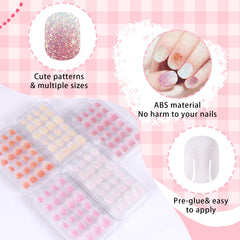 SIUSIO colorful-gradient nails collection showcasing rainbow glitter and style options.