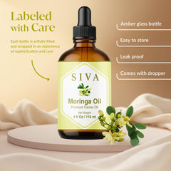 SIVA Moringa Oil massaged into scalp for nourishing hair care.