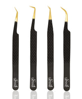 SIVOTE fiber-tip lash tweezers with diamond grip for precise lash placement.
