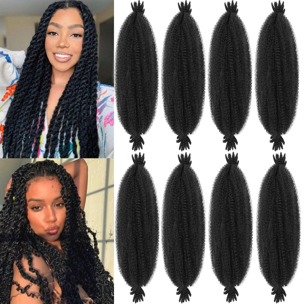 Sixi Beauty Springy Afro Twist natural texture close-up for a realistic, protective hairstyle.