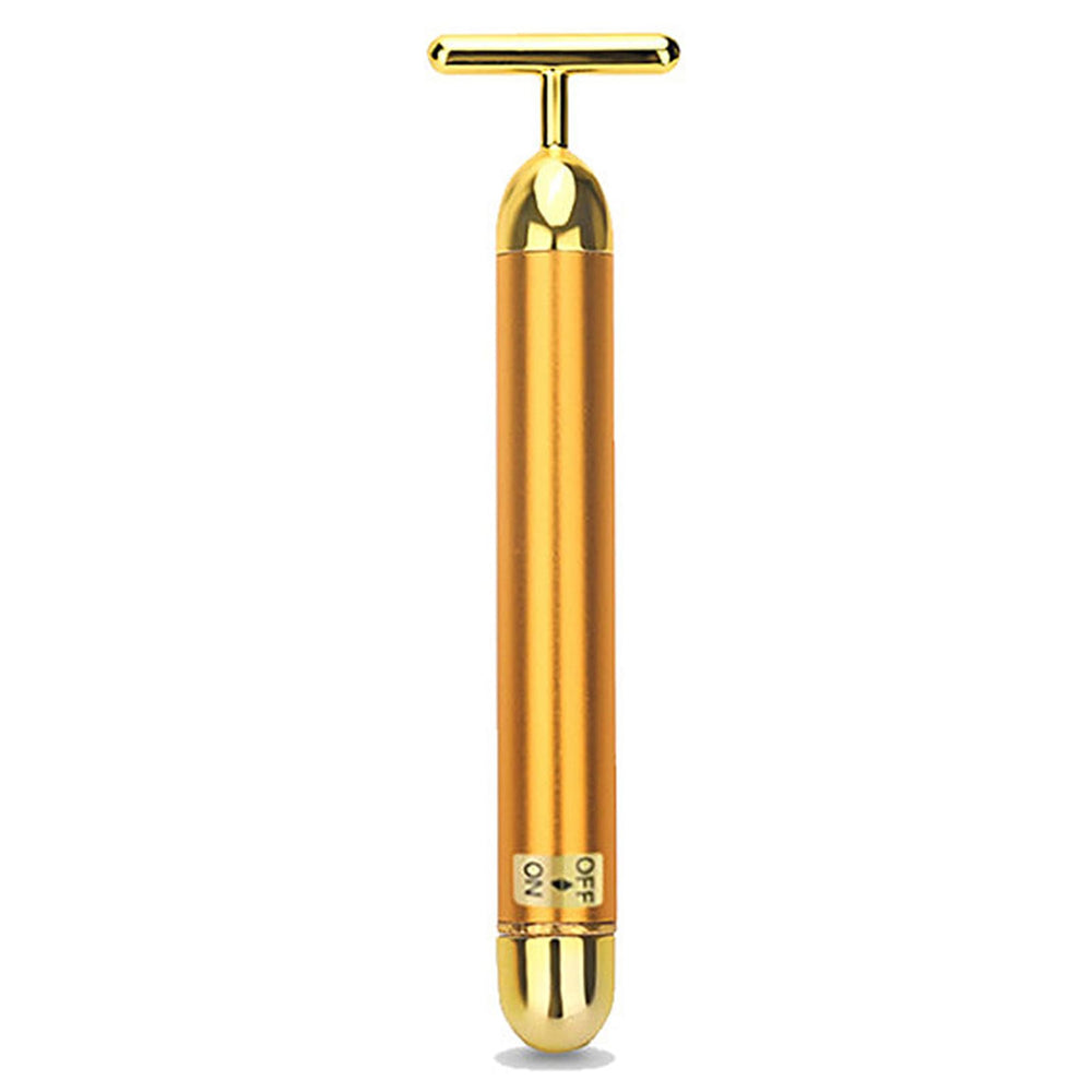 SIXIUMIE Beauty Bar gold face massager in shower for convenient skincare routine.