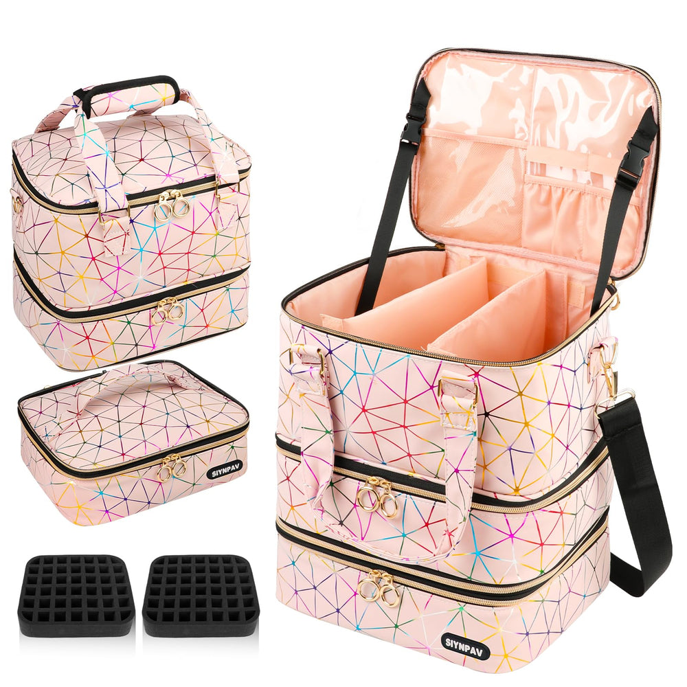 SIYNPAV Nail Polish Organizer capacity view—store 126 bottles efficiently for quick access.
