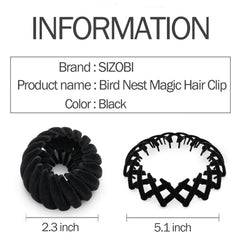 Sizobi bird nest ponytail holders in use demonstrate neat, adjustable fit.