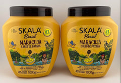 SKALA Maracuja packaging reveals two 1000g jars for long-lasting curl hydration.