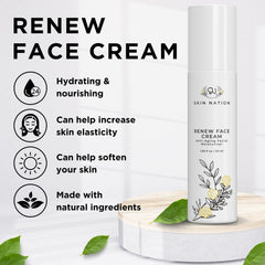Skin Nation Renew Face Cream peptides-firmness for smoother-looking skin.