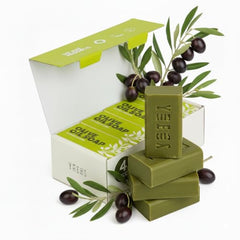 Skin Said Yes olive oil soap bar set4 front view highlighting generous size for long-lasting use
