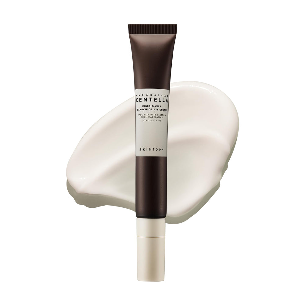 SKIN1004 centella-probio-cica-bakuchiol-eye-cream-tube promotes gentle firming around the eye area.