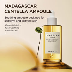 SKIN1004 Madagascar Centella Ampoule label detail emphasizes Madagascar Centella benefits