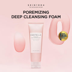 SKIN1004 foam closeup shows rich lather for thorough cleansing