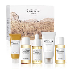 SKIN1004 Madagascar Centella Travel Kit packaging image shows a compact box for easy travel skincare.