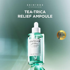 Tea-Trica Relief Ampoule bottle top view highlights compact packaging for easy use.