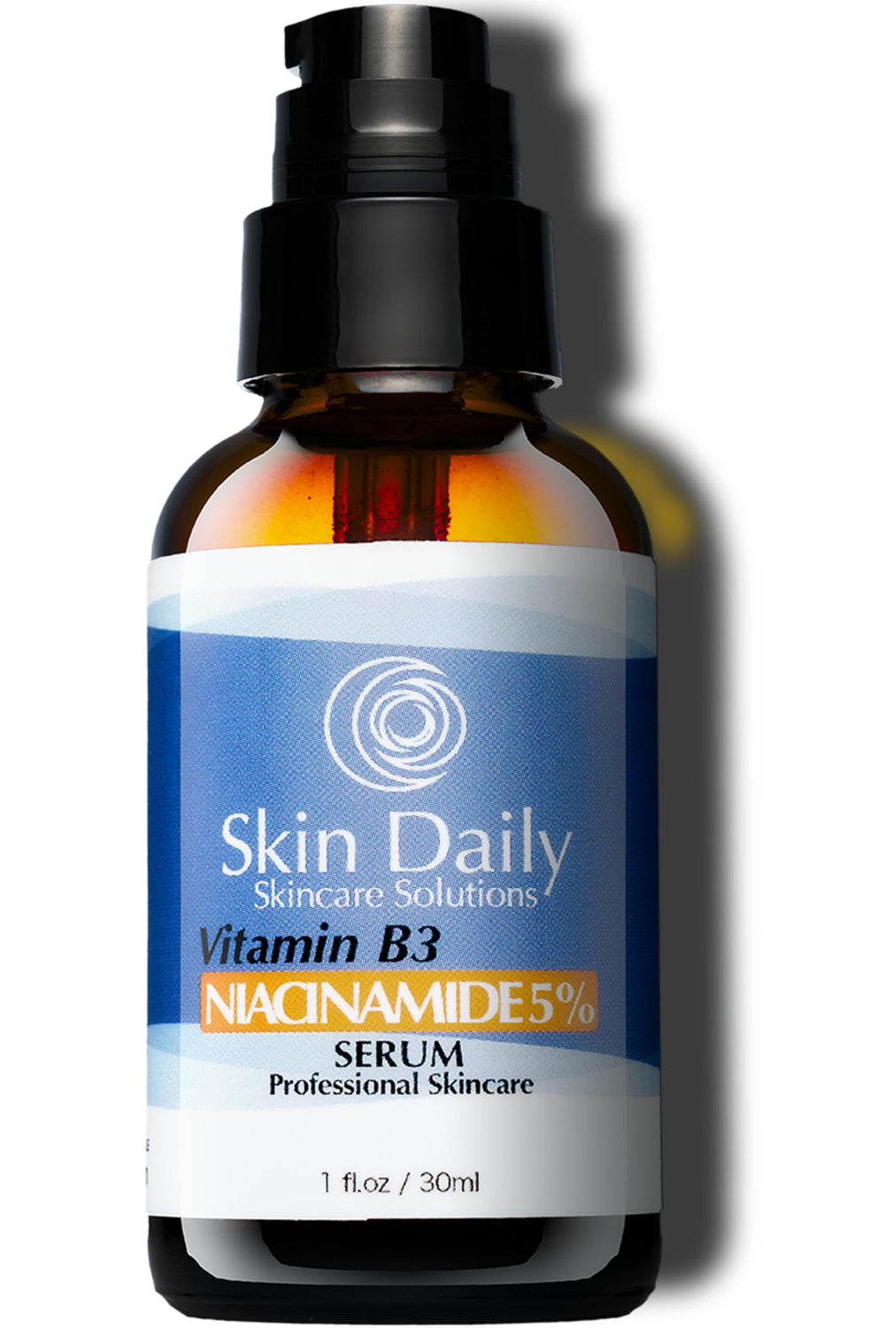 SkinDaily Niacinamide Serum bottle with pump for controlled application.