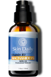 SkinDaily Niacinamide Serum bottle with pump for controlled application.