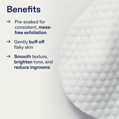 Skinfix exfoliating pads being swept across skin for safe exfoliation.
