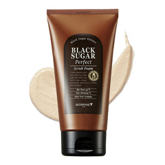 SKINFOOD 1957 Black Sugar Scrub Foam bottle delivers a luxurious cleanse for refined pores.