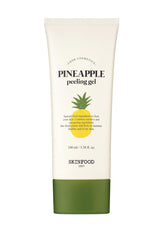 SKINFOOD 1957 Pineapple Peeling Gel bottle close-up shows luminous exfoliating formula for smoother skin.