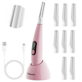 Skinharbor Sonic Dermaplane Razor face closeup showing smooth exfoliation for radiant skin.