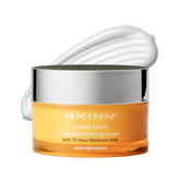 SKINN Luminous Firming Cream jar closeup showing rich hydration for radiant skin.