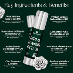 Skinificant face oil dermaplaning closeup-texture highlights lightweight hydration post-exfoliation.