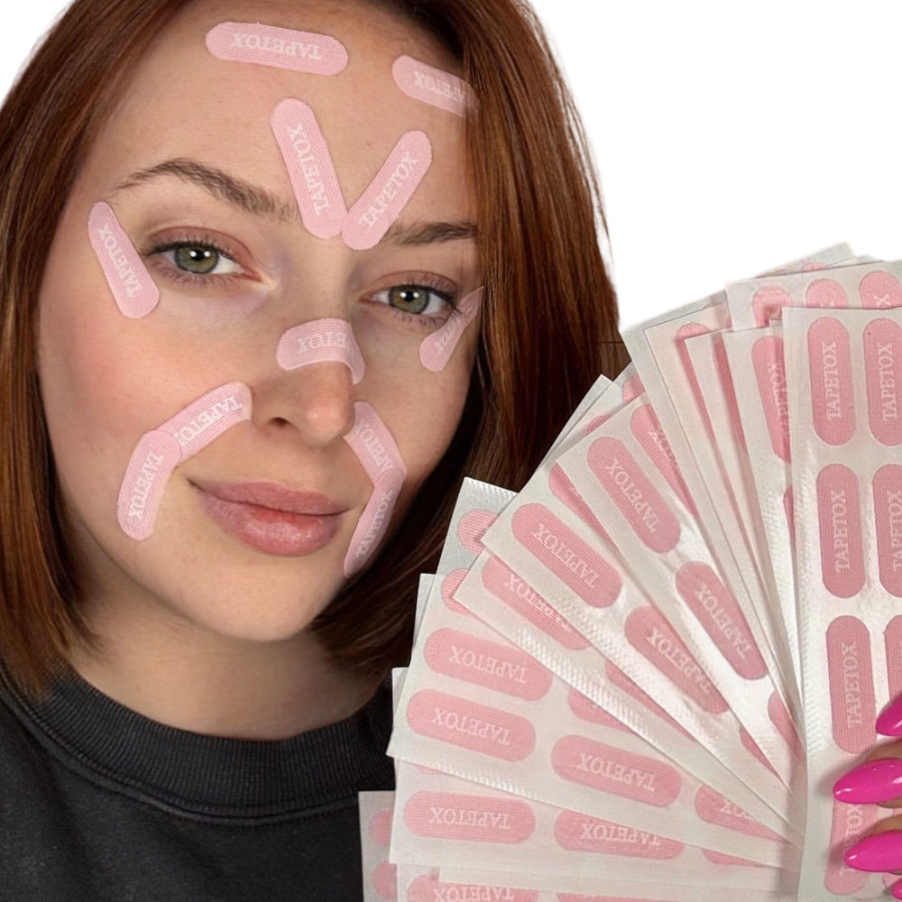 Skin Supervision TapeTox forehead wrinkle patch shown for overnight smoothing and tension relief.