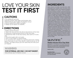 SKINTIFIC Alaska volcanic clay detail highlighting purifying clay properties.